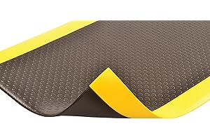 Notrax 417 Bubble Sof-Tred™ with Dyna-Shield® 3' x 5' x 1/2" Anti Fatigue Mat, Slip Resistant Bubble Textured Surface, Ideal for Industrial and Commercial Workplaces, Black/Yellow, 417S0035BY