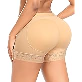 DERCA Padded Underwear for Women Butt Lifting Shapewear Booty Pads Butt Enhancer Lace Tummy Control Boyshorts