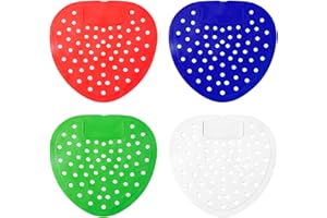 ROUCERLIN 4 Pack Lemon Urinal Screen, Anti-Splash Anti-Clogging Urinal Cakes, Universal Urinal Mats Pads for Men Bathroom Toilets Office Hotels, Lasts Up to 30 Days (4 Colors)