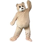 Erkangsm Bear Costume Adult, Plush Mascot Costume for Halloween, Christmas, Birthday Party, Valentine's Day Gifts