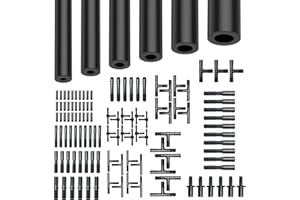 ZIQOPGD Silicone Vacuum Hose Kit - 6PCS 5FT Vacuum Line (1/8" 5/32" 3/16" 1/4" 5/16" 3/8") with 113 Nylon Connectors for Automotive Replacement Accessories, Automotive Tubing hose hvac (black)