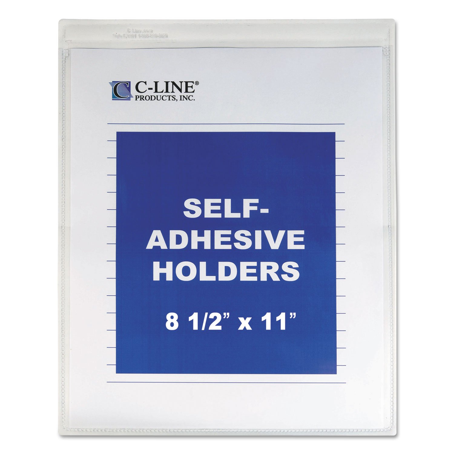 C-Line Self-Adhesive Shop Ticket Holders, 8.5 x 11 Inches, Clear, 50 per Box (70911)