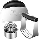 Pastry Cutter Biscuit Cutter Dough Cutters, Stainless Steel Butter Pastry Cutter Tool, Pastry Blender Baking Dough Tools, Round Biscuit Cutters, Sturdy & Long-Lasting, Gift Package (3 Pcs/Set)