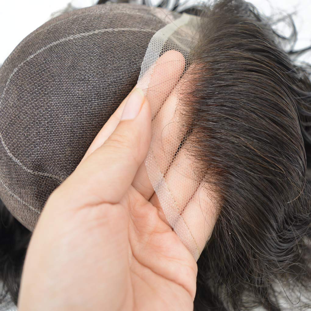 Hairnotion Mens Hair System Durable Natural Hairline Lace Mono Male Toupee Hairpieces #22R