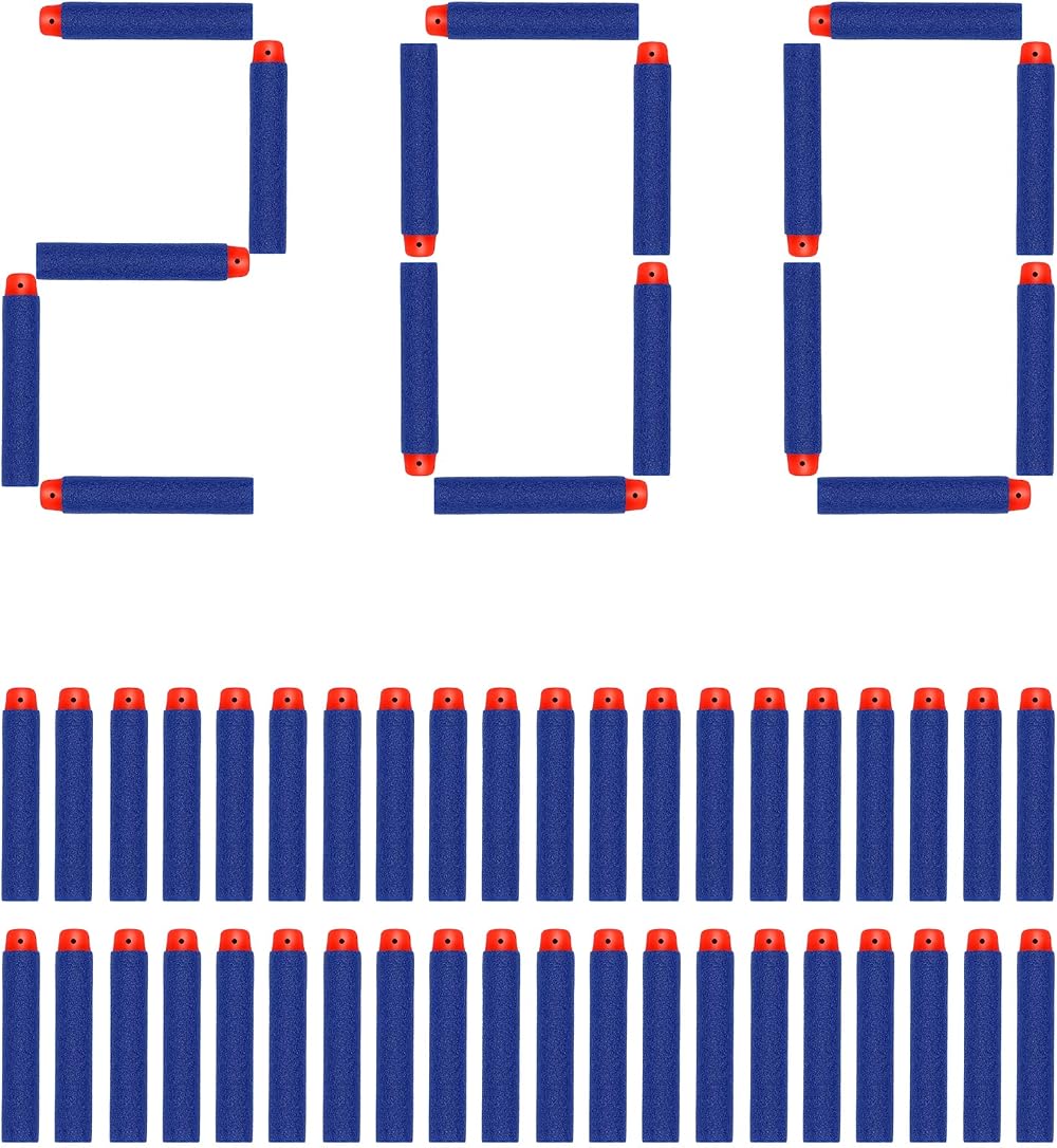 VReder 7.2cm Foam Darts Refill for Nerf N-strike Elite Blasters Blue 200Pcs