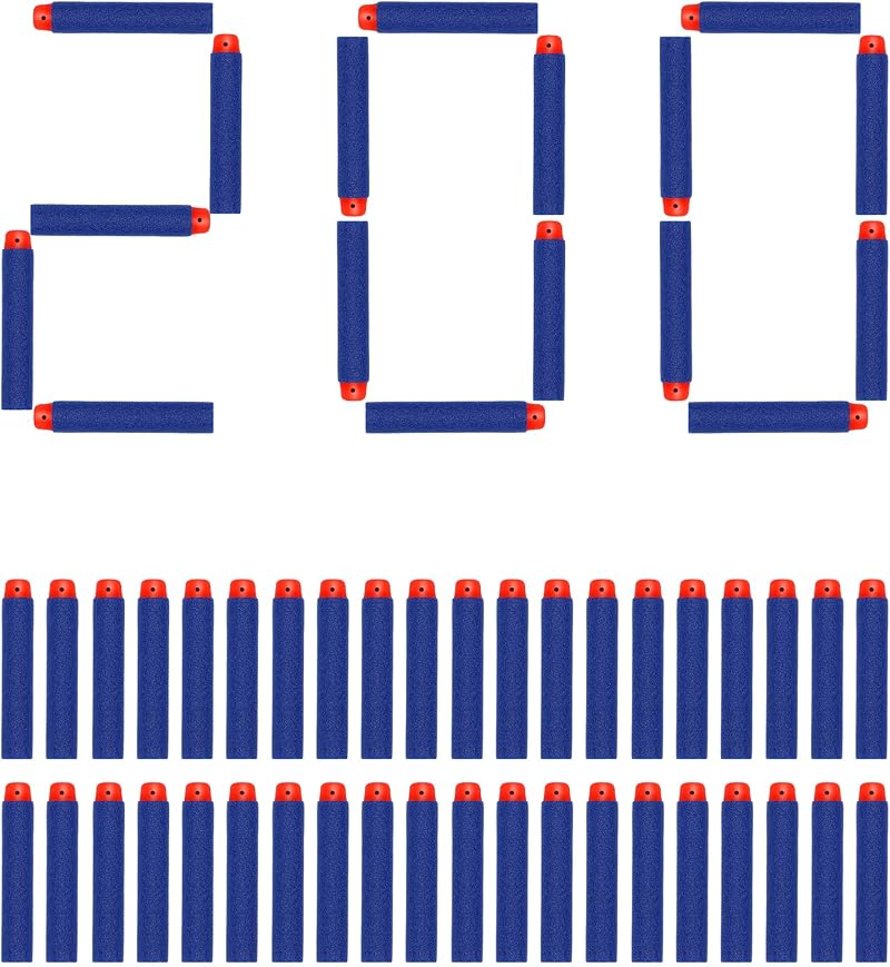 VReder 7.2cm Foam Darts Refill for Nerf N-strike Elite Blasters Blue 200Pcs