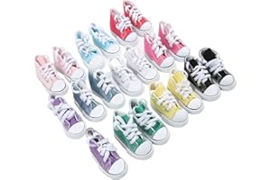Generic 10 Pairs 1/3 Doll Canvas Shoes Assorted Colors Anti Slip Ball Joint Doll Plimsolls for DIY