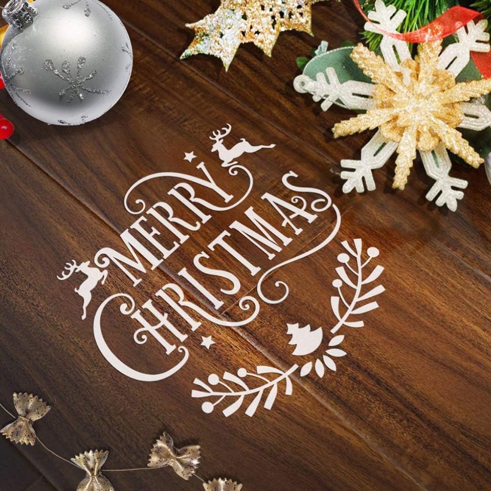 HEALLILY Christmas Stencils Templates 8 Pack Merry Chrismas, Snowflakes, Balls - Image 5