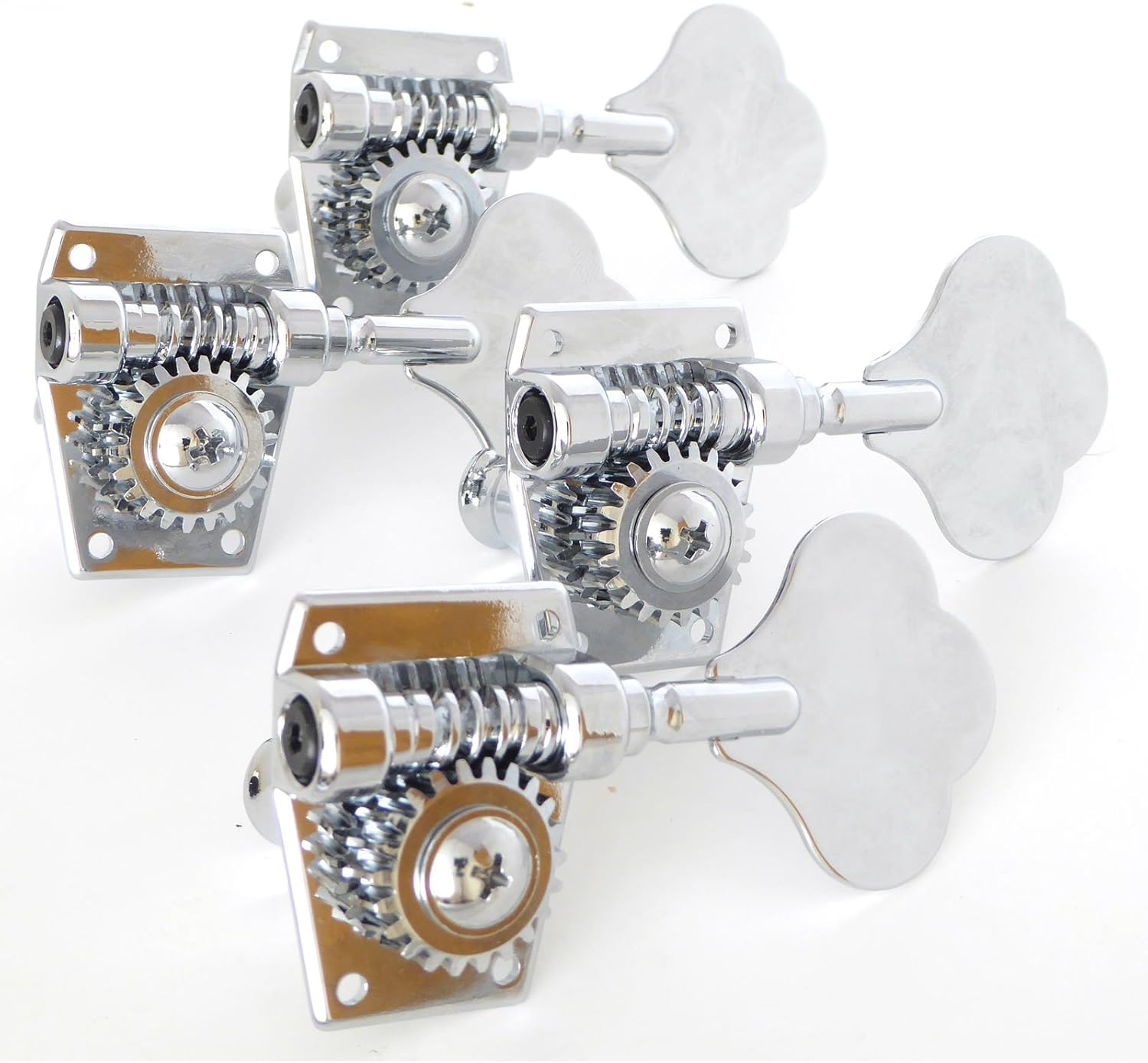 Bass guitar machine heads/tuners open gear in chrome 4 Line Amazon.co