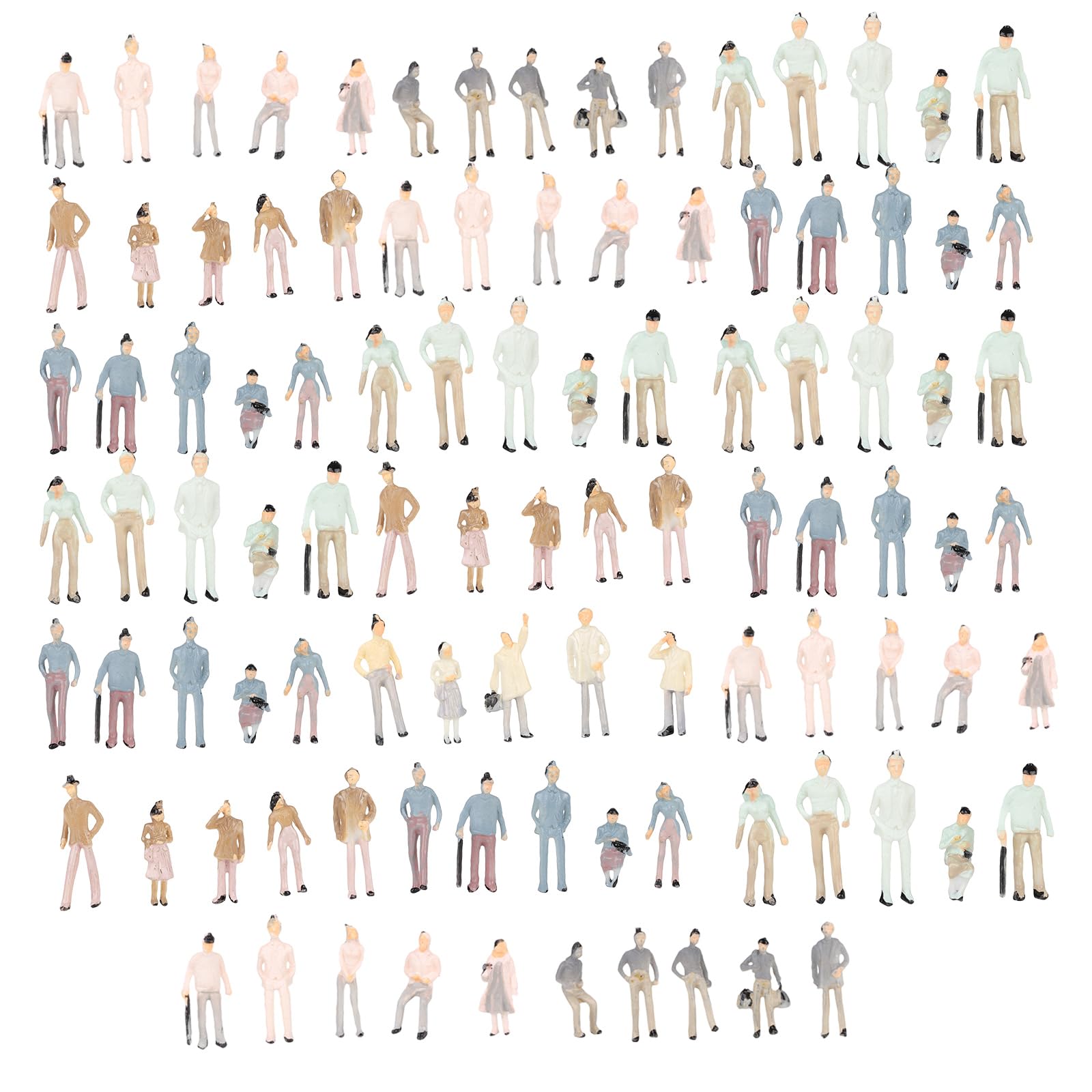 ZIJIA 100pcs 1:150 Scale N Gauge Model Painted Figure for Street Building Train Layout,0.8cm x 0.4cm