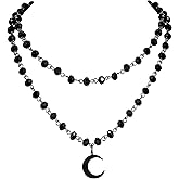 Sacina Gothic Layered Black Crescent Moon Choker, Black Moon necklace for Women, Gothic Goth Necklace, Goth Jewelry, Christmas Jewelry Gift for Women