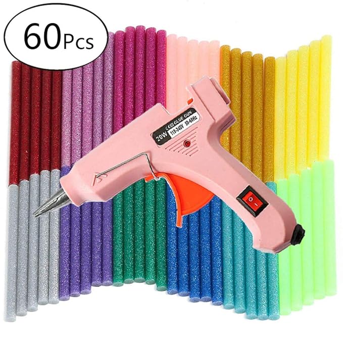 Hot Glue Gun, Heats Up Quickly 20W Mini Heating Hot Include 60 Pieces