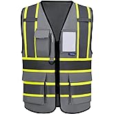 AYKRM 11 color High Vis Reflective Safety Vest for Women Men Pocket Zipper ANSI/ISEA Standard