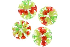 GARIOUANS 4PCS Flash Luminescence Suction Cup Balls Bouncing Interactive for Stress Relief Random Color