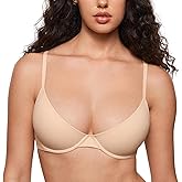 INLYRIC Women's Inbarely Plus Balconette Bra - Lightly Padded Underwire Sexy Tshirt Demi Bras Supportive