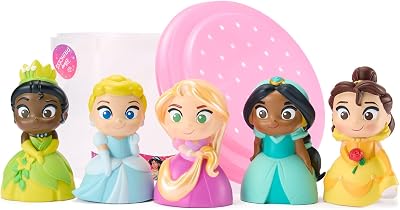 Disney Store Official Princesses Bath Toy Set 5 Pc with Bucket Lid