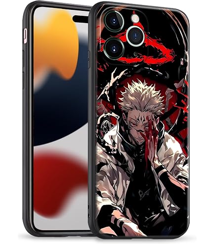 Anime Handyhülle Satoru Gojo Vs. Sukuna – Für IPhone 13 Pro, TPU & Glas, Stoßfest