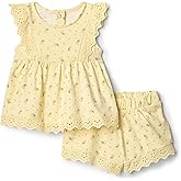 Amazon Essentials x Sofia Grainge Toddler and Baby Girls' Eyelet Short & Top Set