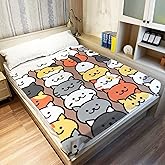 YISUMEI Cartoon Cat Throw Blanket Cute Animals Cartoon Cats Fleece Blanket Soft Warm Cozy for Kids Adult Gifts 50"x60"