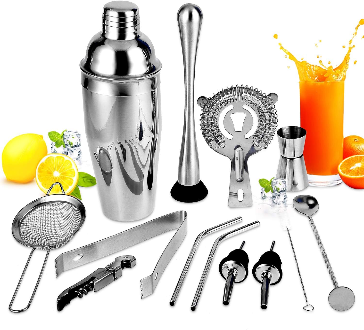 Amazon.de Hochwertiges Cocktailshaker Set, 13teiliges Bar Tool Set