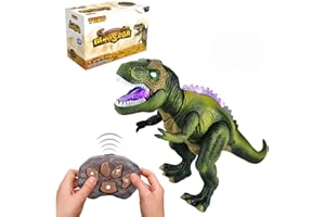 Tuko Remote Conctrol Dinosaur Toys LED Light Up Walking and Roaring Realistic Dinosaur Toys for 3-12 Years Old Boys and Girls (RC Dino)