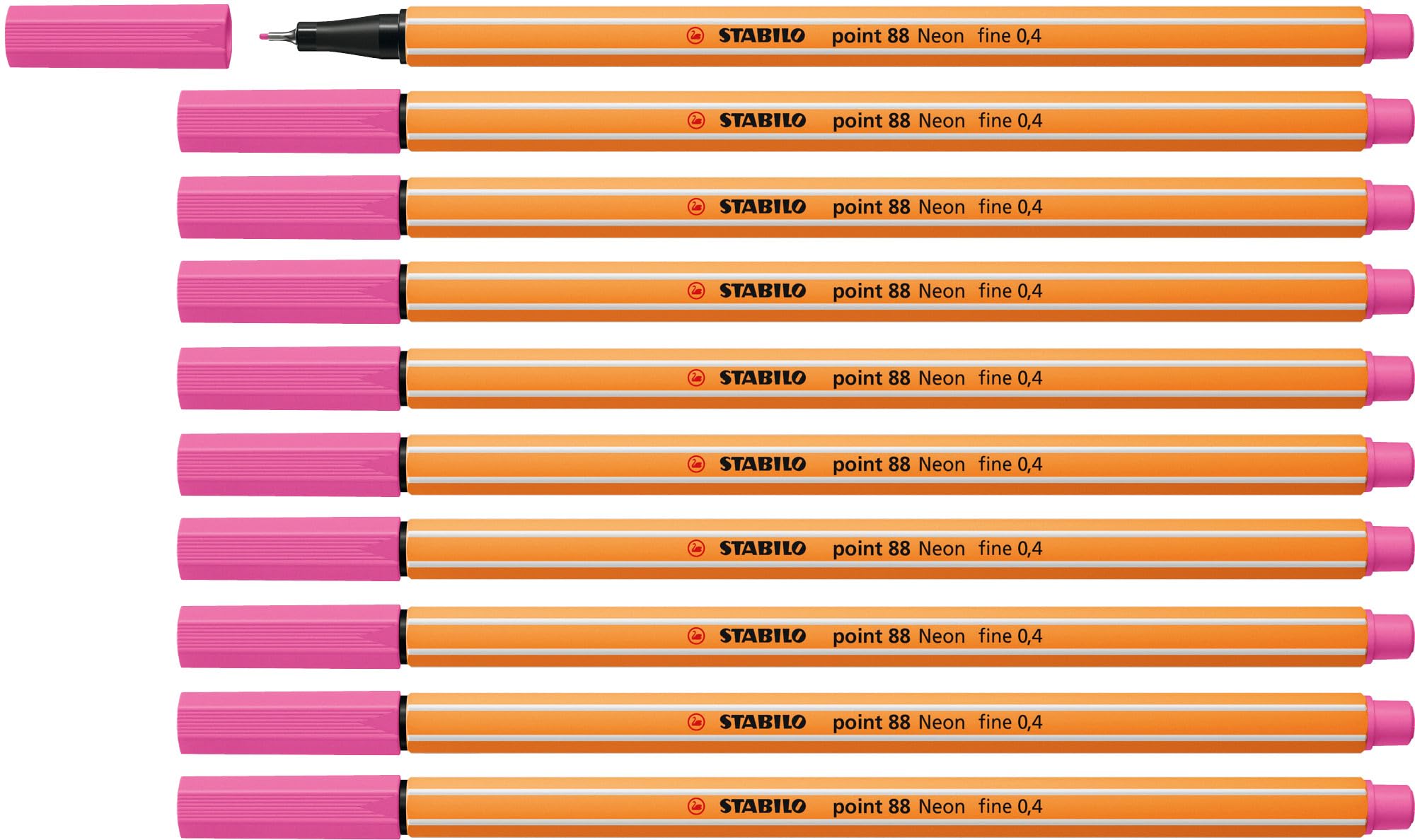 STABILO point 88 - Fineliner - Pack of 10 - Neon Pink