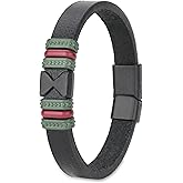 tunarts Handmade Leather Bracelet for Men - Braided bracelet with steel clasp made of first quality genuine leather