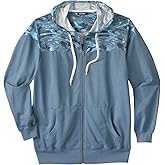 KingSize Men's Big & Tall French Terry Snow Lodge Hoodie - 8XL, Heather Slate Blue Marble