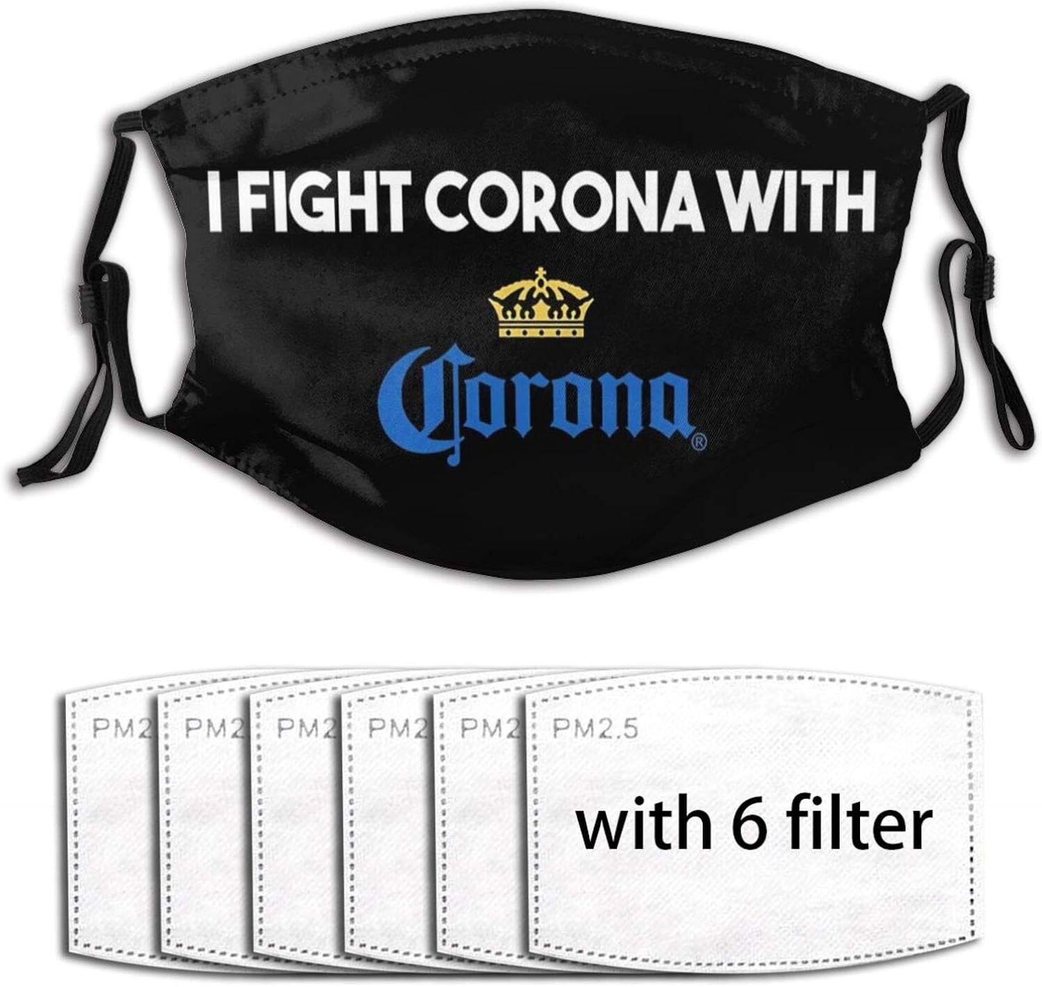 I Fight Corona with Corona Reusable Dust Mask for Men Women with Filter at Amazon Men’s Clothing