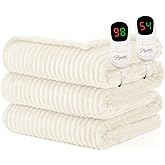 Homemate Electric Heated Blanket Queen Size - 84"x90" Heating Blanket Queen Size Dual Control 1/2/4/6/8 Hours Auto-Off 10 Heat Level Over-Heat Protection Soft Flannel Sherpa ETL Certification