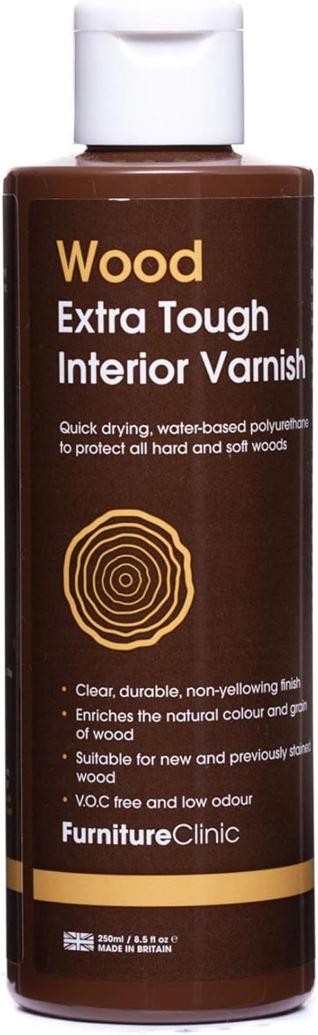 Wood Varnish, 500ml, Fast Drying, Clear Varnish for Wood, Low Odour, Water-Based Varnish