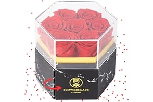 FLOWERSCAPE PREMIUM 7 Forever Rose for Valentines Day Mothers Day Anniversary - Birthday Gifts for Mom and for Her - Eternal Rose Box - Real Preserved Roses Fresh Flowers Bouquet - Forever Flowers for Delivery Prime