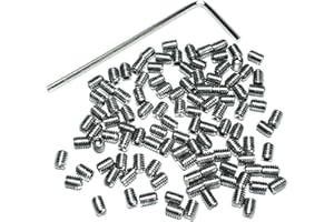 ZDingTech 110PCS Set Screws M3 x 4mm 304 Stainless Steel Guitar Bridge Saddle Height Adjustment Screws for Fender Stratocaster Telecaster with 1.5mm Wrench,Set Grub Screw Hex Allen Head Socket Bolts