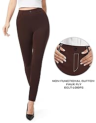 AFITNE Women's Yoga Dress Pants Skinny Pull On Work