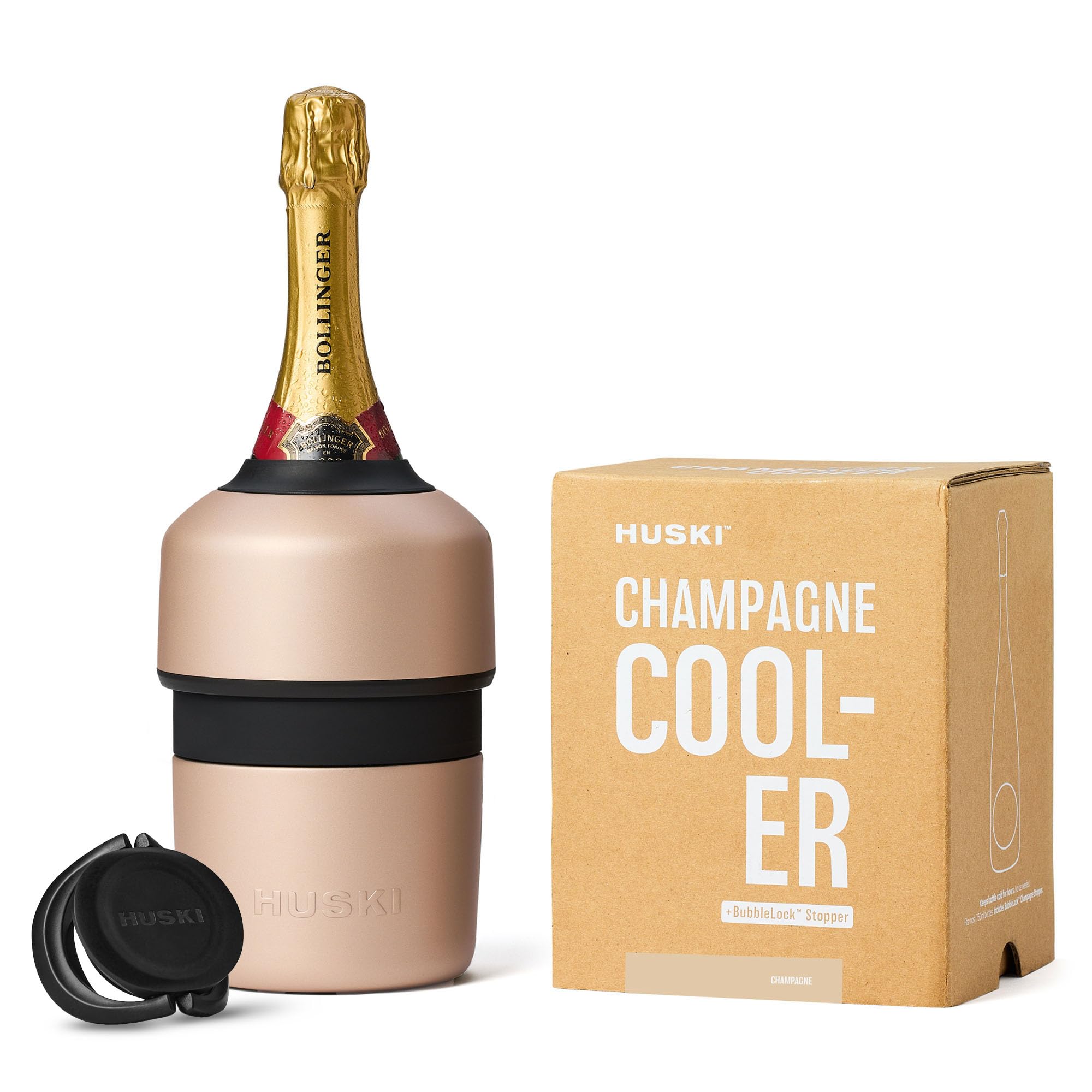 Huski Champagne Cooler | New | Award-Winning Iceless Design with Detachable Bottle Stopper | Keeps Wine Cold up to 6 Hours | Fits Most 750ml Champagne, Prosecco & Sparkling Wine Bottles (Champagne)