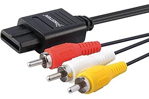 Insten AV Composite Cable compatible with Nintendo 64/GameCube/Super Nintendo SNES, Black