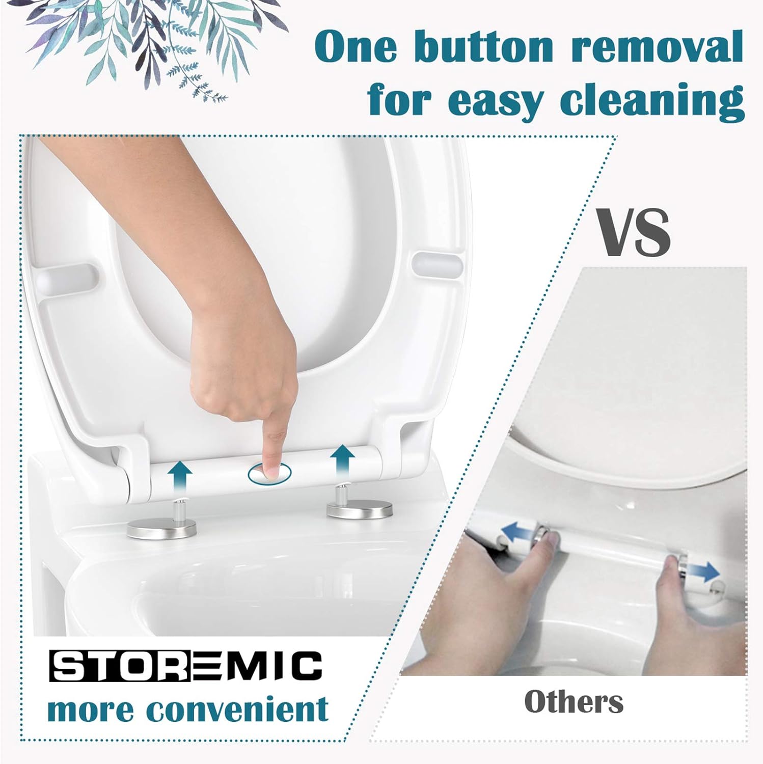 STOREMIC Toilet Seat Soft Close, Toilet Seats with Quick Release, Simple Top and Bottom Fixing - Image 4