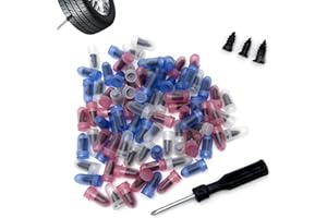 Yidcidu 90PCS Car Tire Repair Kit, 3 Size Portable Tire Repair Plugs with Screwdriver, Self-service Threaded Puncture Emergen