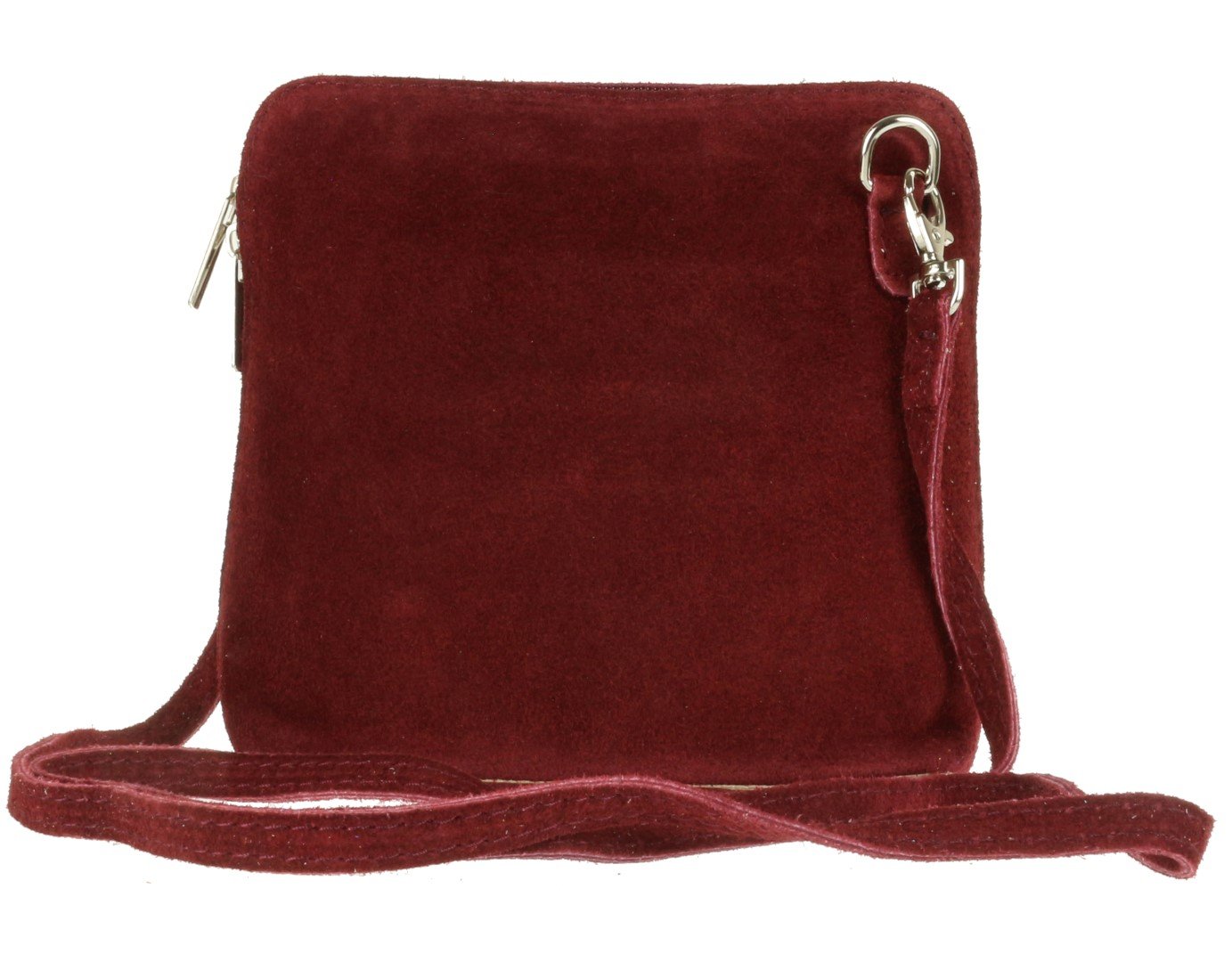 Girly HandBags Genuine Suede Cross Body Shoulder Bag - Burgundy(Size: W 17, H 17, D 8 cm (W 6, H 6, D 3 inches))