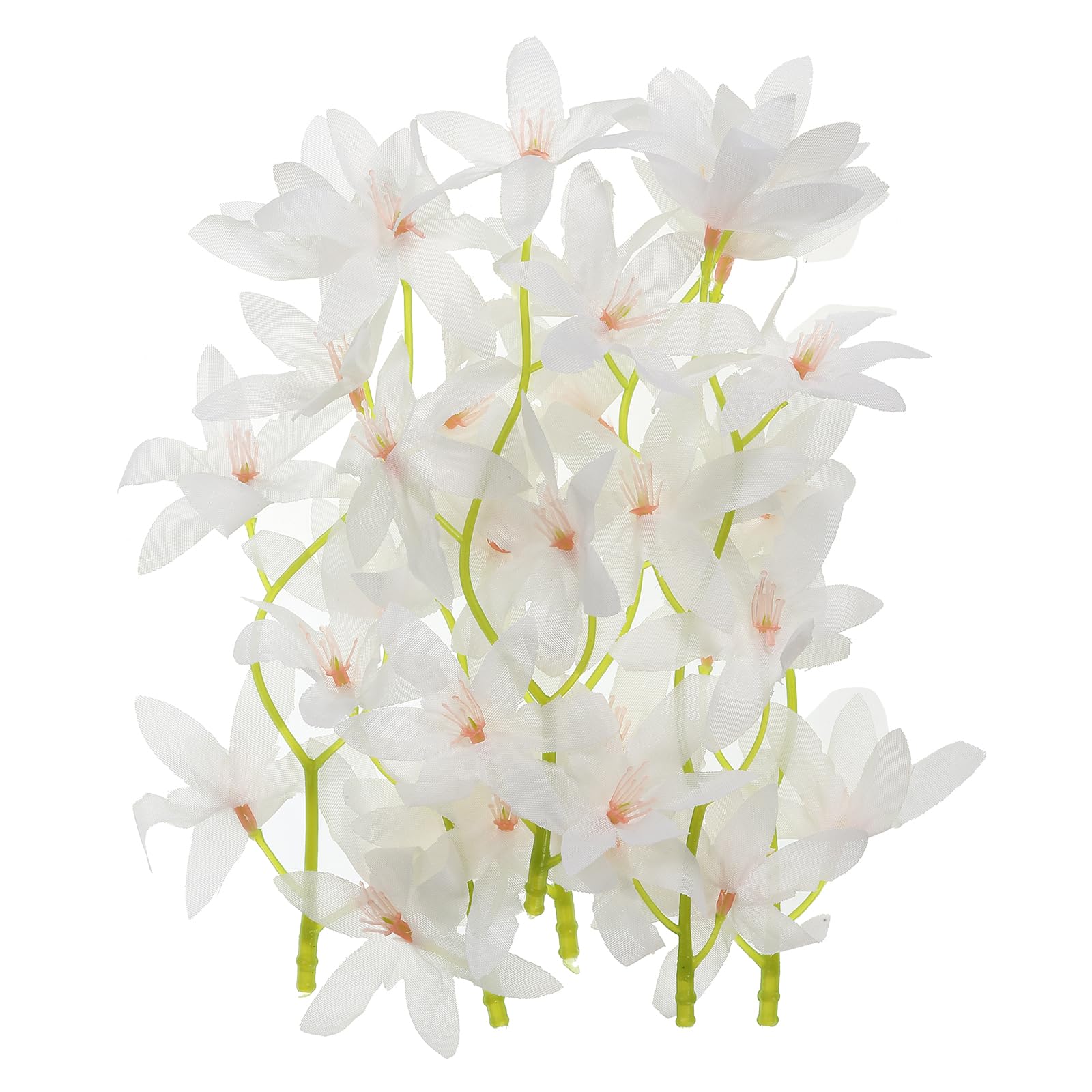 PATIKIL 7 Inch Artificial Orchid Flower, 12 Pcs Floating Candles Simulation Flower Cylinder Vase Fillers for Home Wedding Decoration, White
