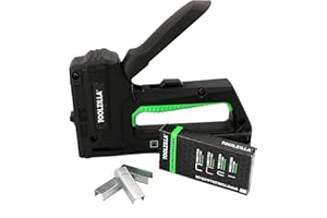 TOOLZILLA 4-in-1 Professional Heavy Duty Staple Gun & 1,000 Staple Selection Pack - Nail Gun for Upholstery, Wood, Wire mesh, Cables and DIY