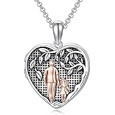 PROESS Father/Mother Daughter Locket Necklace S925 Sterling Silver Oxidized/Abalone Shell Daughter Gifts from Dad Mom I Love You Forever Daughter Locket Jewelry Gift