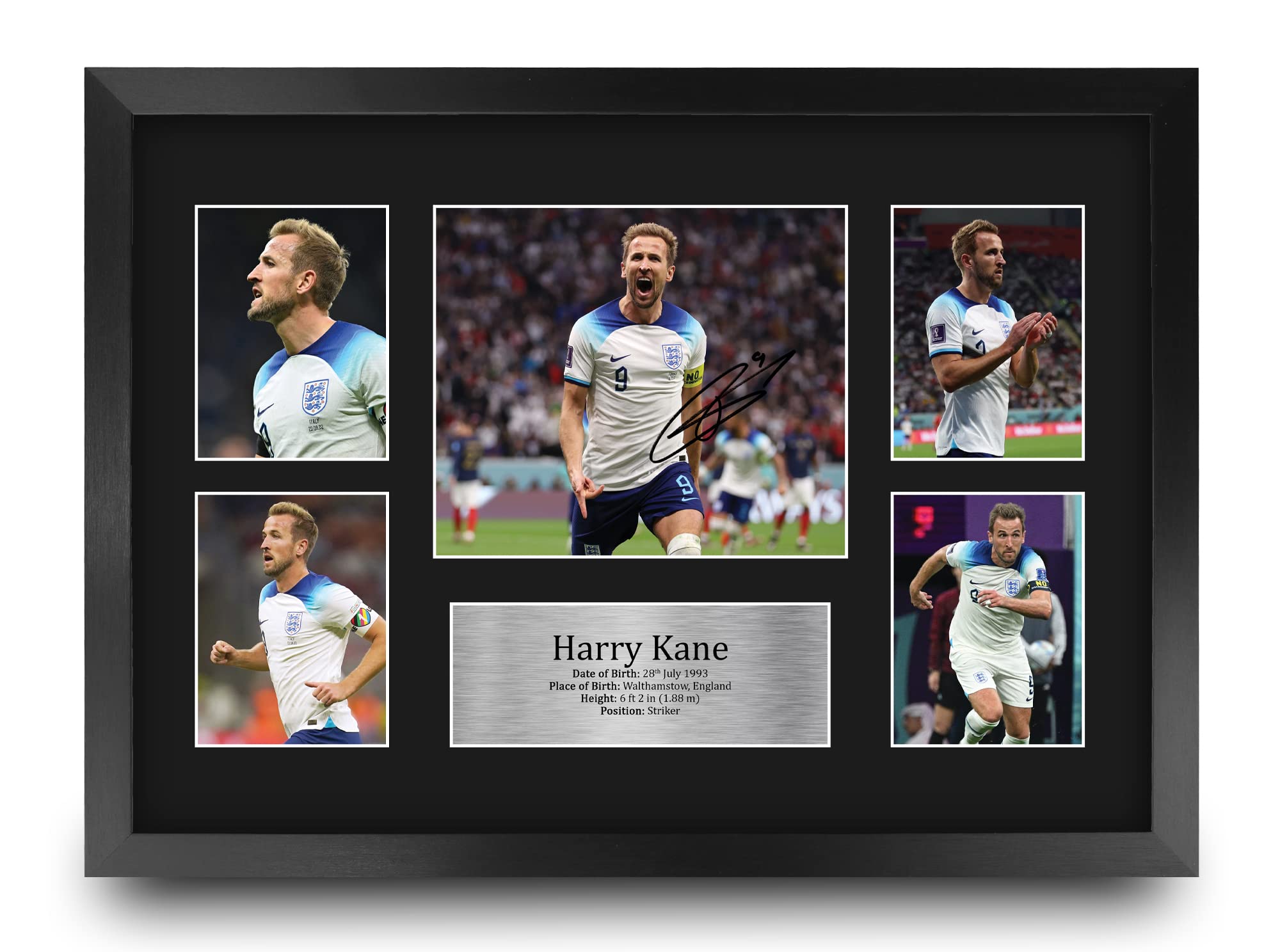 HWC Trading FR A3 Harry Kane England Printed Memorabilia Signed Autograph Photograph Display for Football Fans and Supporters - A3 Framed