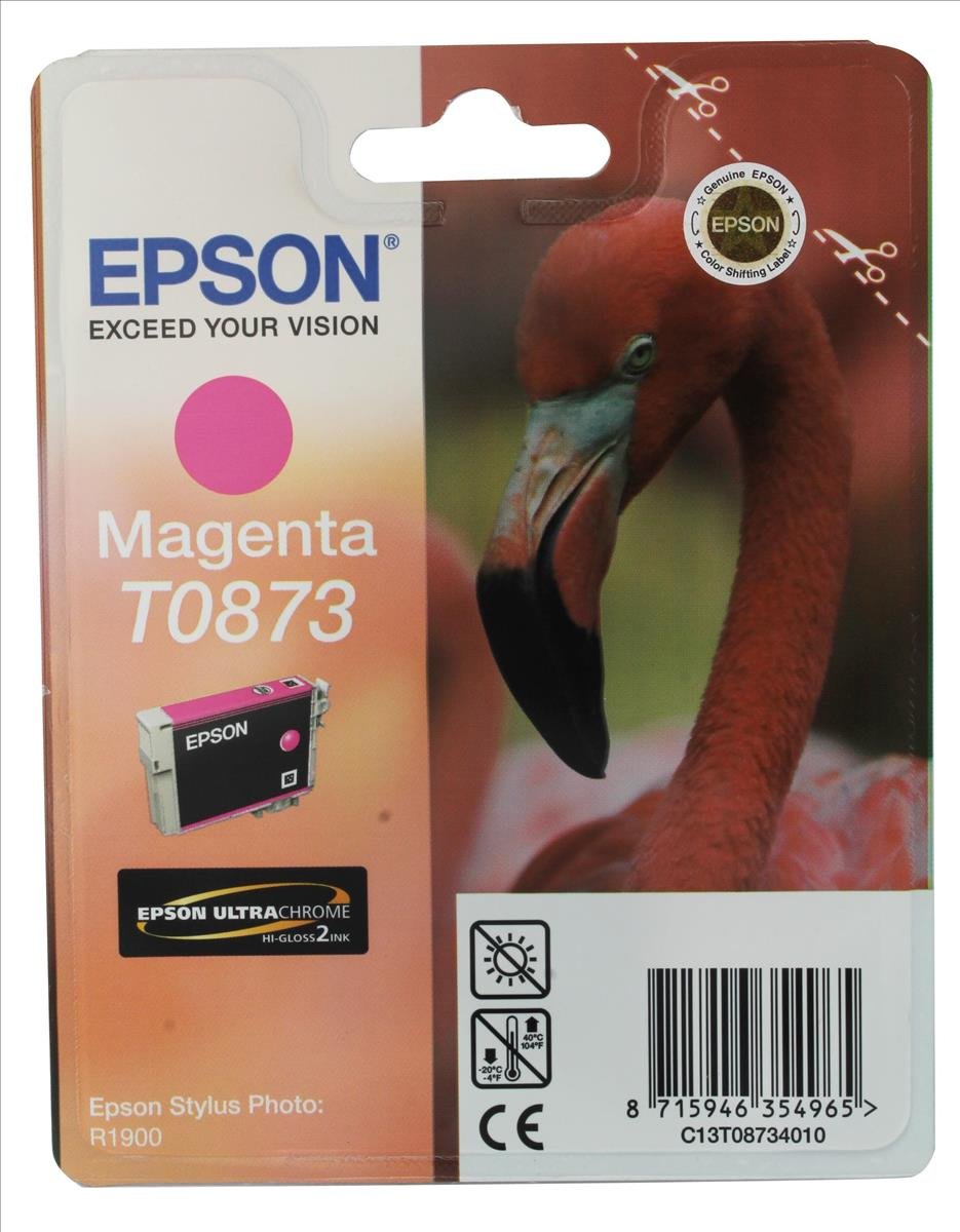 Epson Original T0873 Magenta Ink Cartridge, Genuine