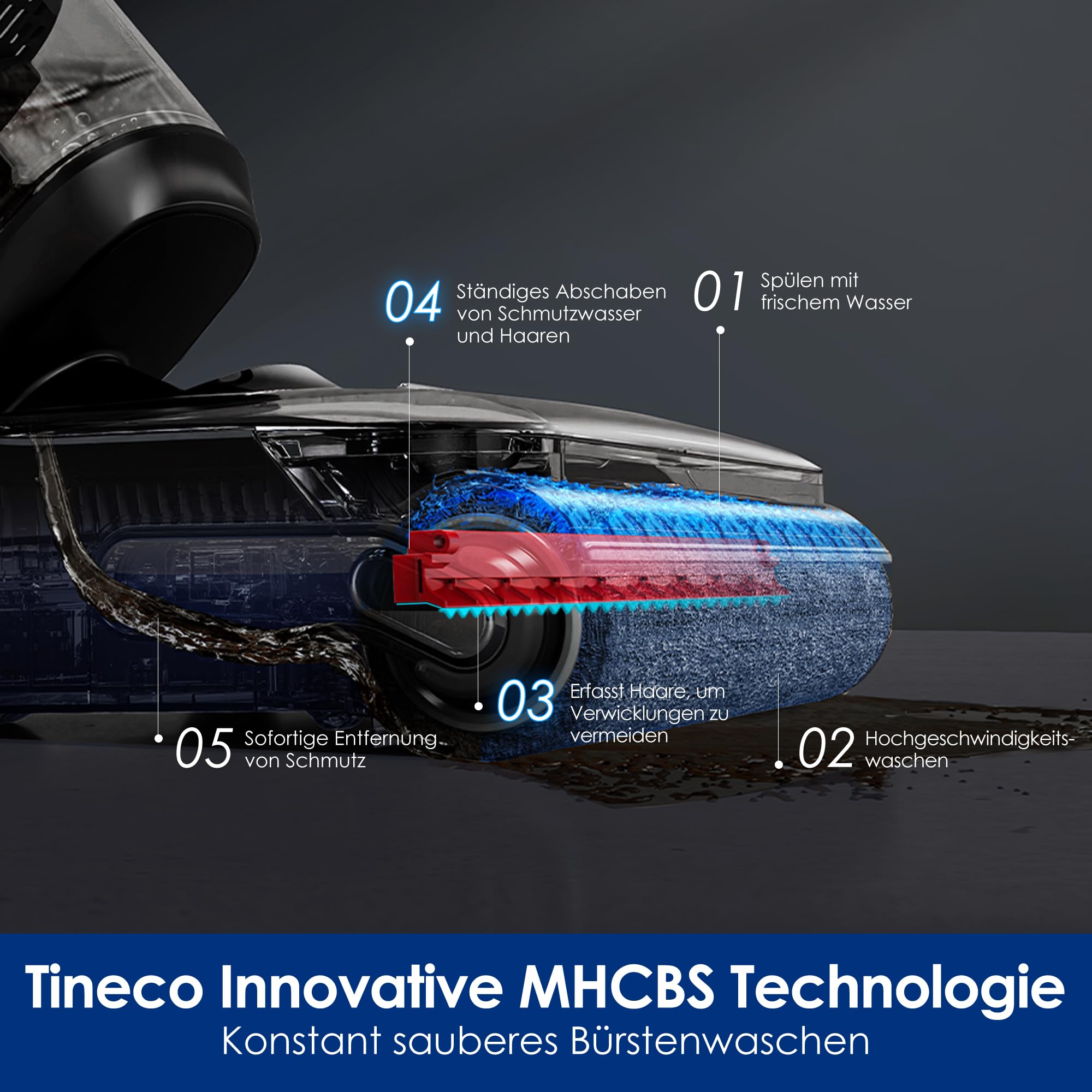 Tineco FLOOR ONE Switch S7 Stretch Nass Trockensauger & Akkusauger Set 5-in-1, FlashDry Selbstreinigung, DualBlock Anti-Tangle, 50 Min Laufzeit 22kPa Multifunktionaler Bodenreiniger für das Ganze Haus 6