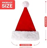 Giggling Getup Santa Hat Premium Red Velvet Plush Pom Pom One Size Adult Kids view 3