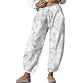 Ziesexy Leopard Pants Women Barrel Sweatpants Casual Baggy Cheetah Print Lounge Pants Drawstring Joggers Pant Trousers