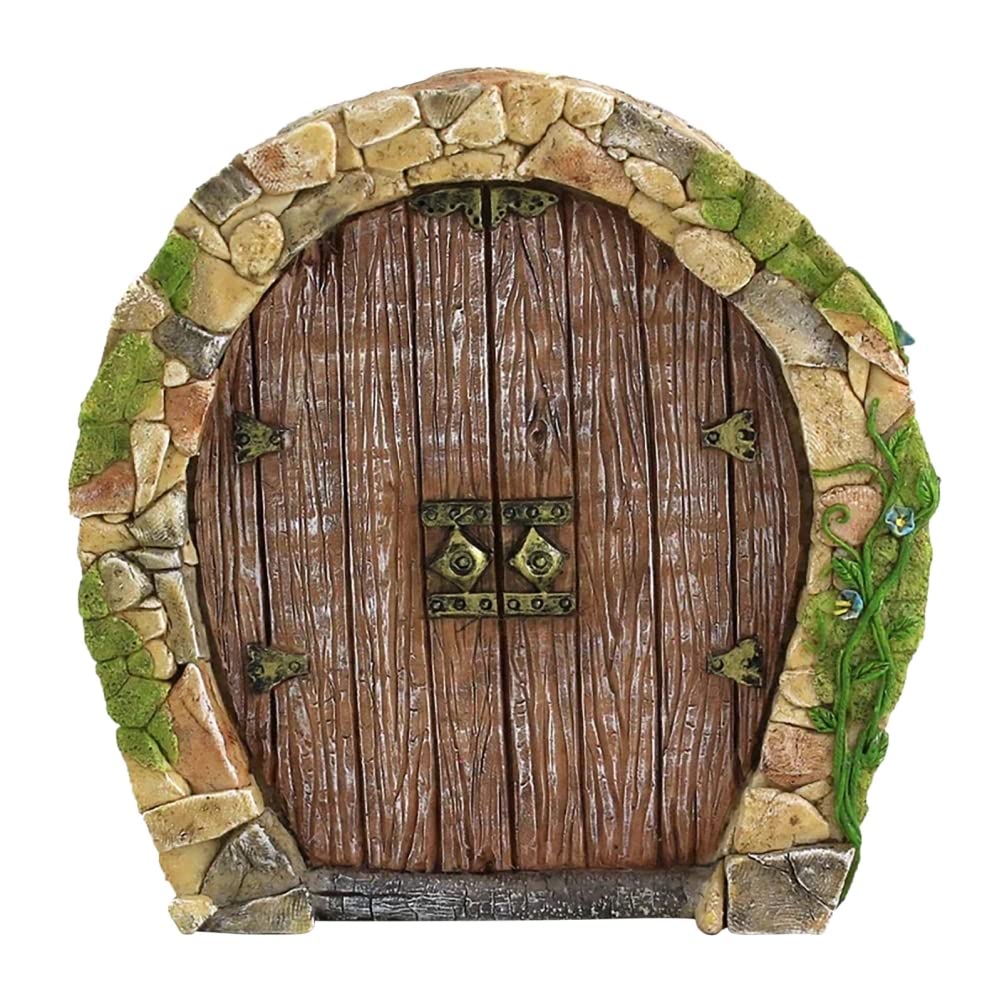 HEEPDD Garden Fairy Door Decoration, Fairy Door for Trees Miniature Fairy Garden Outdoor Decor Accessories Yard Art Sculpture Decoration (#8)