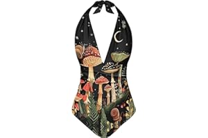 Rweroyiu Women's One Piece Swimsuit V Neck Cross Back Swimwear Trendy Summer Beach Wear