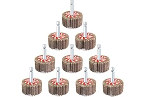 AUPREX 10 Pcs Flap Wheel Sander Set with 1/4 Inch Hex Shank, 80 Grits Sanding Wheels for Drill, Die Grinder Sander Attachment for Removing Rust-2 Inch